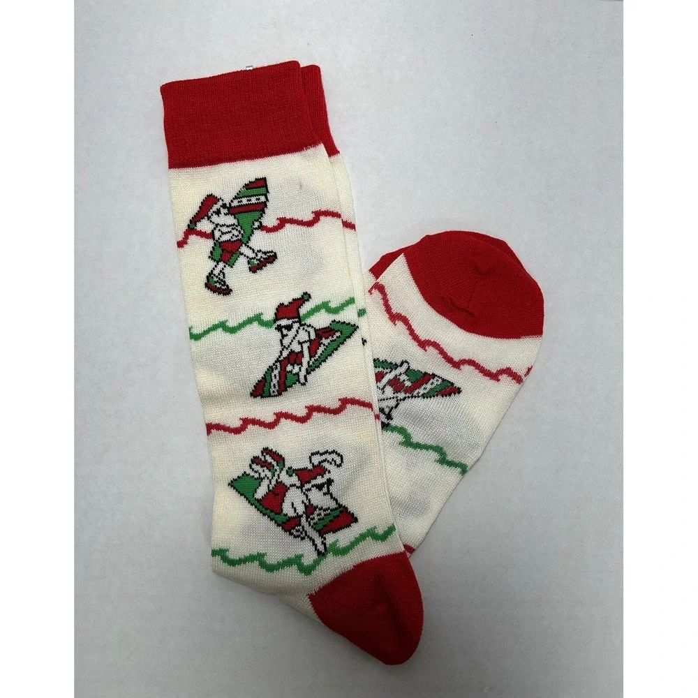 Surfin Santa men's dress socks 1‎ pair NWOT with flaw